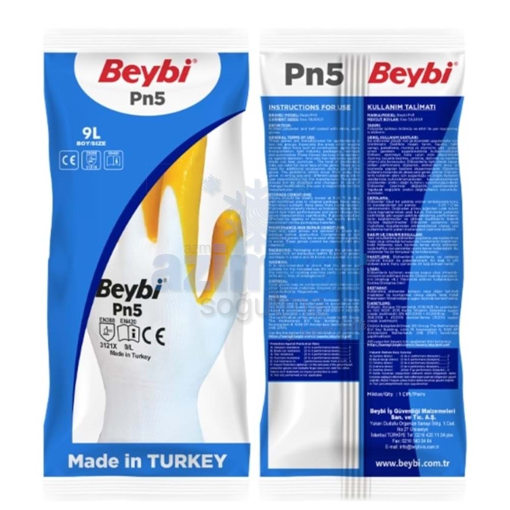 BEYBİ NİTRİL NAYLON ELDİVEN SARI PN5
