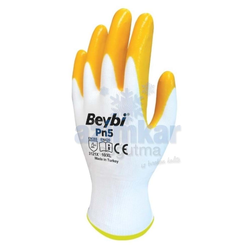 BEYBİ NİTRİL NAYLON ELDİVEN SARI PN5