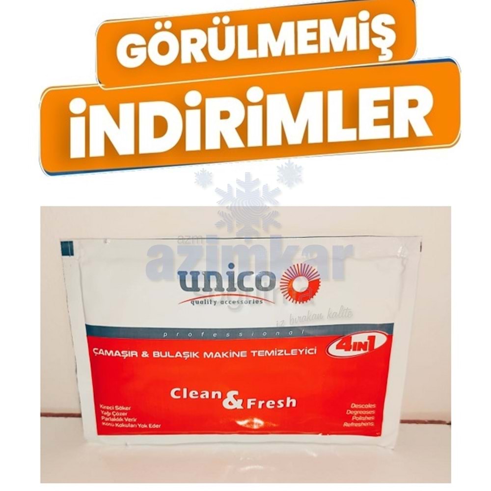 UNİCO BULAŞIK ÇAMAŞIR MAKİNA TOZ KİREÇ ÖNLEYİCİ 1X40 GR TEKLİ