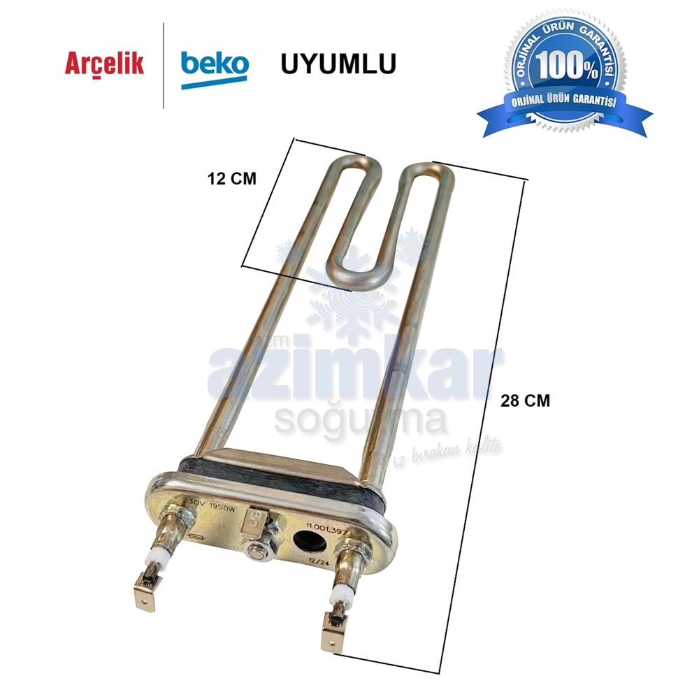 OÇM REZİSTANS ARÇELİK BEKO DELİKLİ 1950W NO:397 ÇİFT TERMİKLİ
