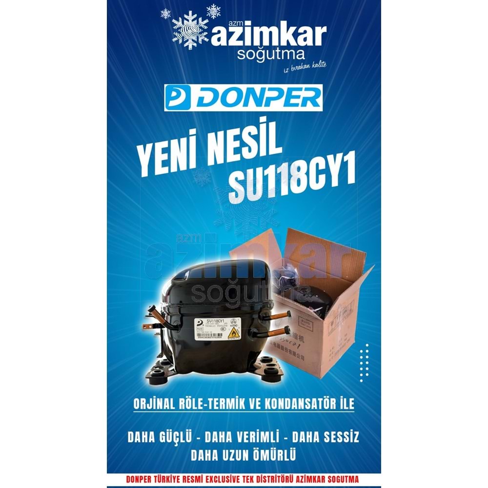 DONPER SU118CY1 1/4 HP 170KCAL 197W R600A KOMPRESÖR