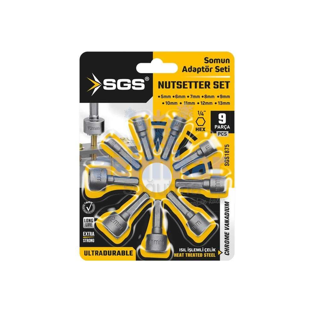 SGS 1875 SOMUN ADAPTÖRÜ SETİ 9 PARÇA