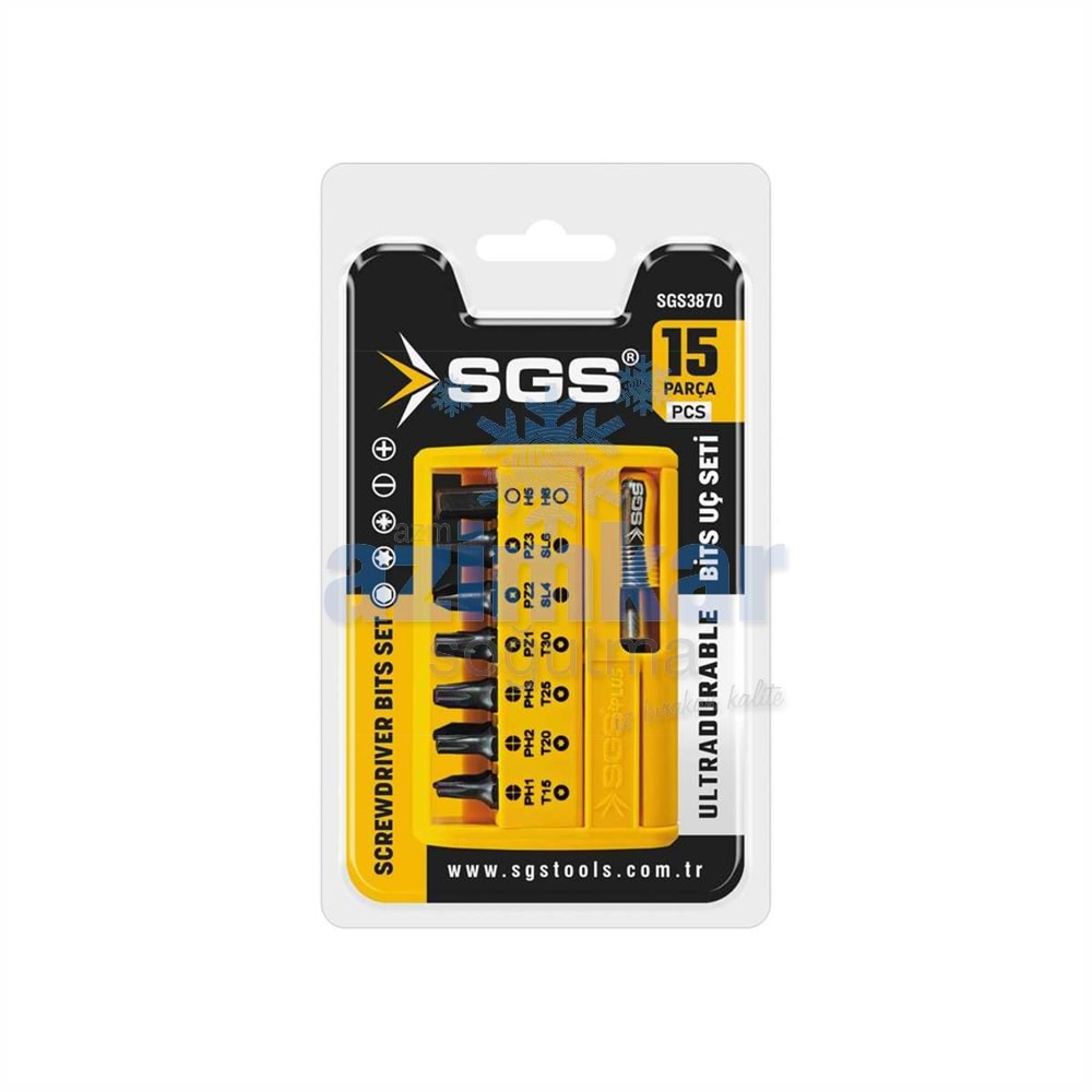 SGS 3870 BİTS UÇ VE HIZLI ADAPTÖR SETİ 15 PARÇA Sand-Pro Series