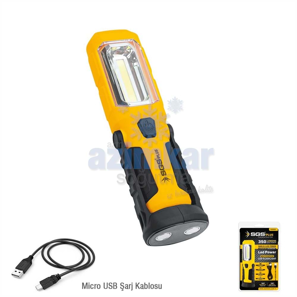SGS 5054 ŞARJLI LED FENER 350 LÜMEN 3.7V / 1200 mAh