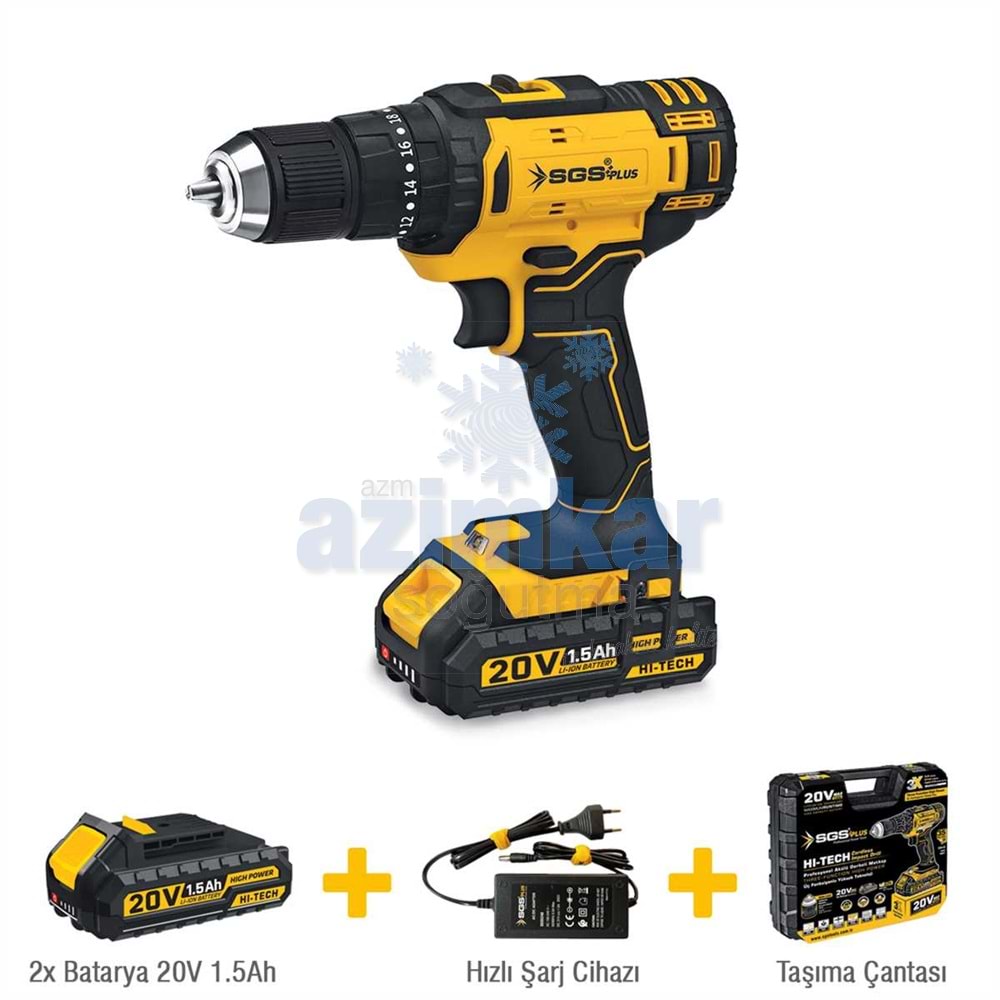 SGS 5248 AKÜLÜ VİDALAMA SETİ DARBELİ 20 VOLT 2*1.5Ah
