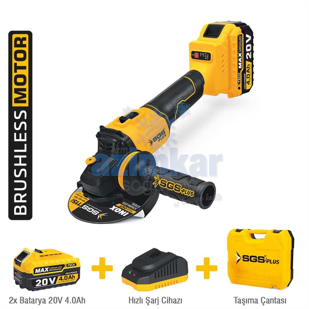 SGS 5510 AKÜLÜ AVUÇ TAŞLAMA MAKİNASI SETİ 20V 2*4.0Ah (KÖMÜRSÜZ MOTOR)