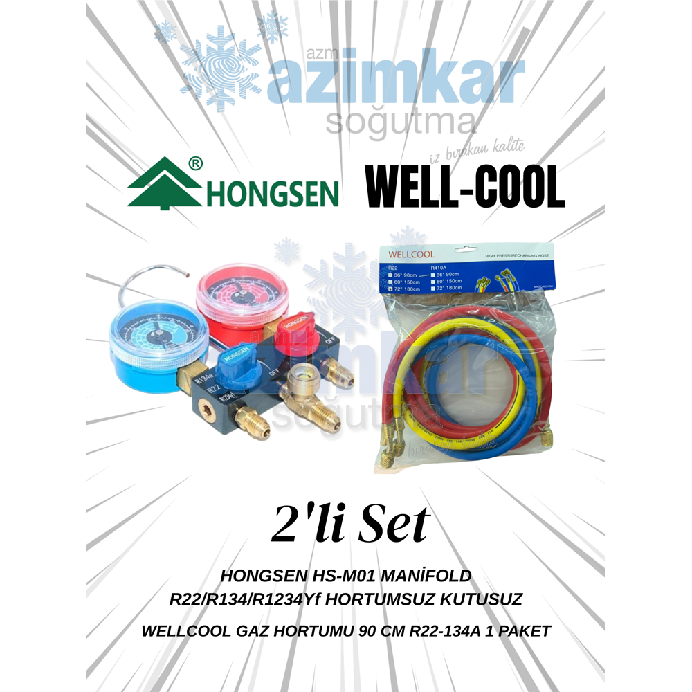 UNİCO 2 Lİ SET (HS-M01 MANİFOLD + 90 CM HORTUM)