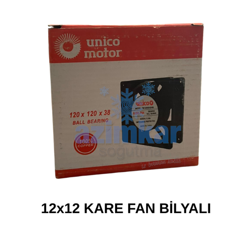 UNİCO KARE FAN MOTORU 12X12 220V BİLYALI