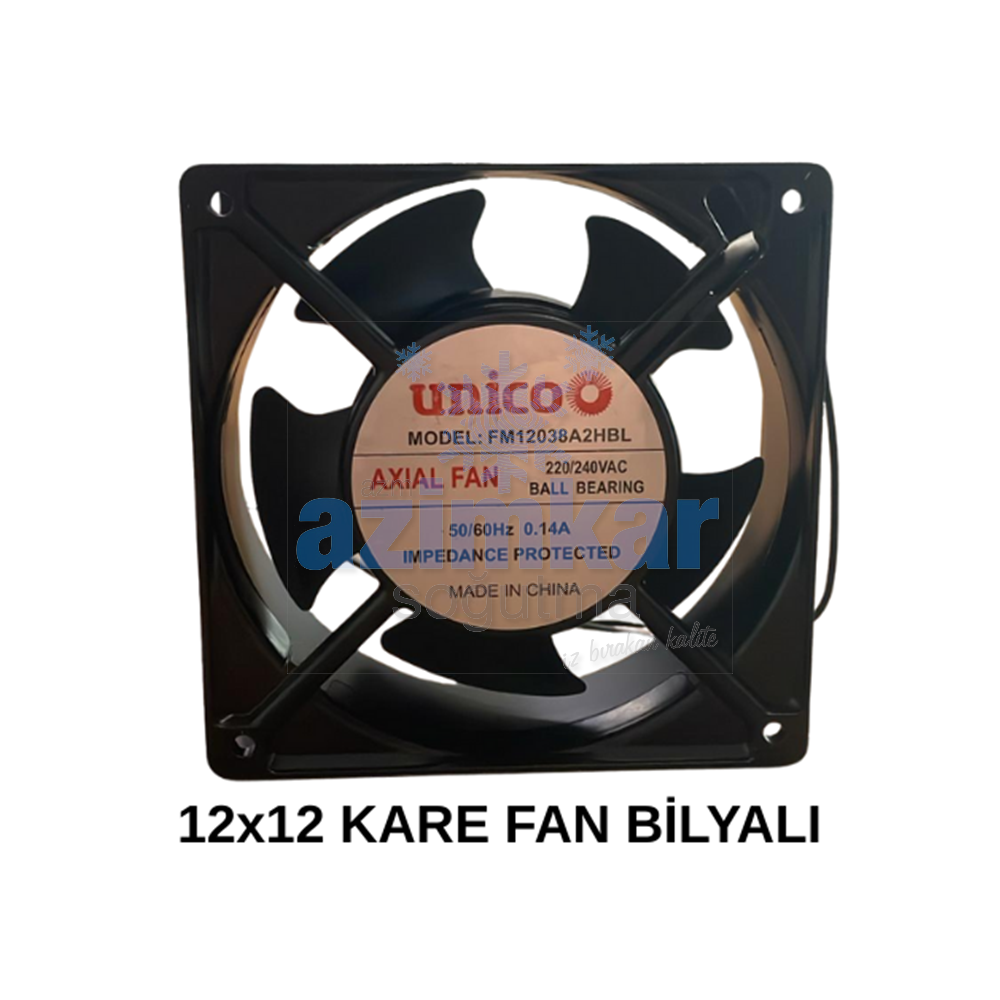 UNİCO KARE FAN MOTORU 12X12 220V BİLYALI