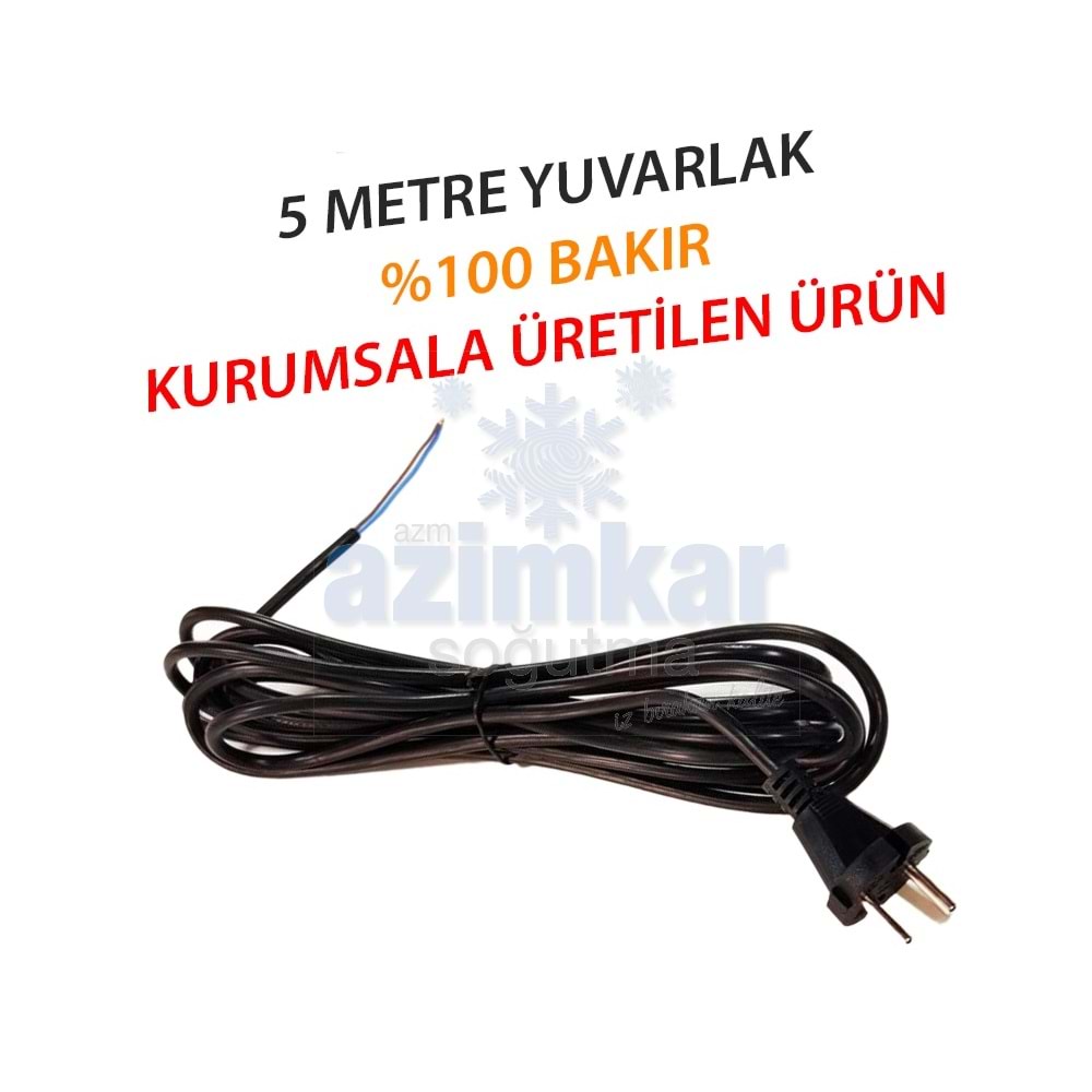 SÜPÜRGE KABLOSU YUVARLAK 5 MT 2X0,75mm 1NCİ KALİTE BAKIR