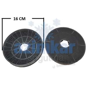ASPRATÖR KARBON KÖMÜRLÜ FİLİTRE ORTA BOY 16 CM ÇİFT