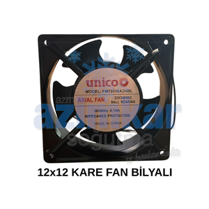 UNİCO KARE FAN MOTORU 12X12 220V BİLYALI