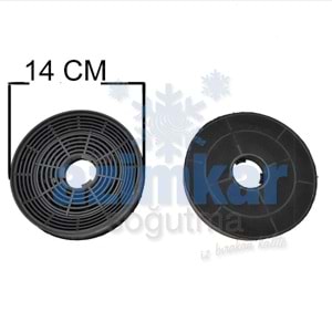 ASPRATÖR KARBON KÖMÜRLÜ FİLİTRE KÜÇÜK 14 CM ÇİFT