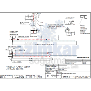 TİTAN MODELİ TERMOSİFON REZİSTANSI 6 DELİKLİ 2000W 220V FLANŞLI