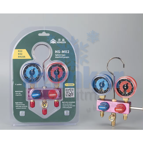 HONGSEN HS-M02 MANİFOLD R22/R32/R410 HORTUMSUZ KUTUSUZ