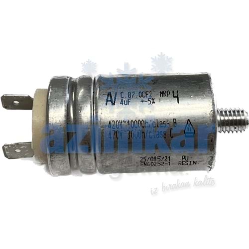 KONDANSATÖR 4 UF YUVARLAK METAL