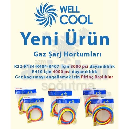 WELLCOOL GAZ HORTUMU 150 CM R22-134A 1 PAKET