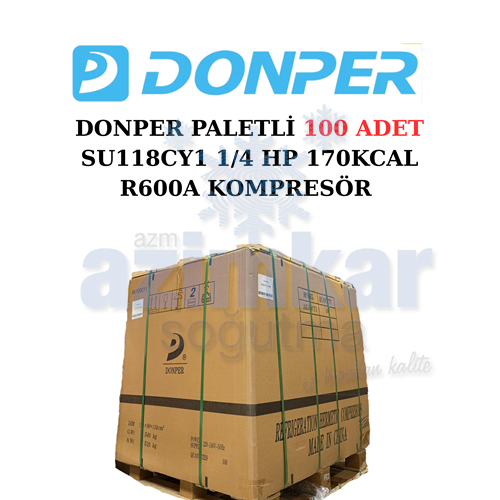 DONPER PALETLİ 100 ADET SU118CY1 1/4 HP 170KCAL R600A KOMPRESÖR