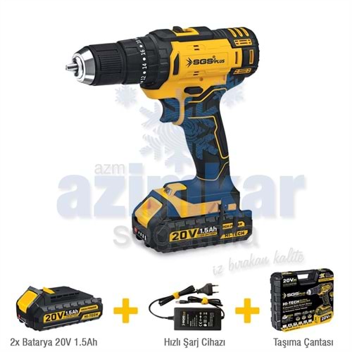 SGS 5248 AKÜLÜ VİDALAMA SETİ DARBELİ 20 VOLT 2*1.5Ah