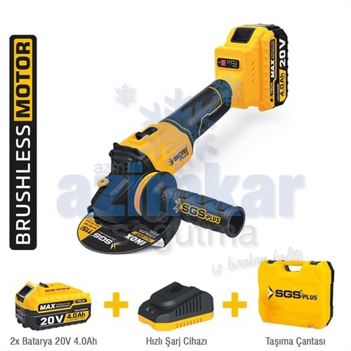 SGS 5510 AKÜLÜ AVUÇ TAŞLAMA MAKİNASI SETİ 20V 2*4.0Ah (KÖMÜRSÜZ MOTOR)