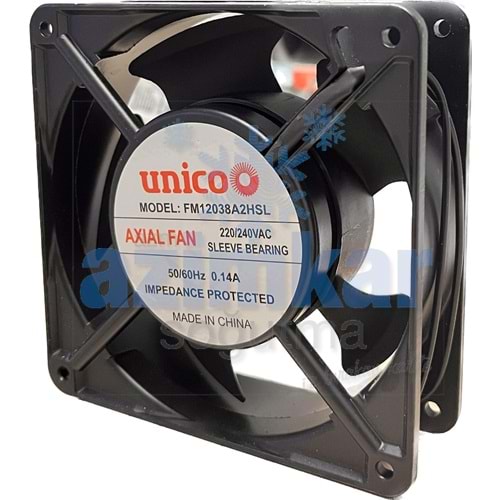 UNİCO KARE FAN MOTORU 12X12 220V BAKIR SARGI 5 KANAT