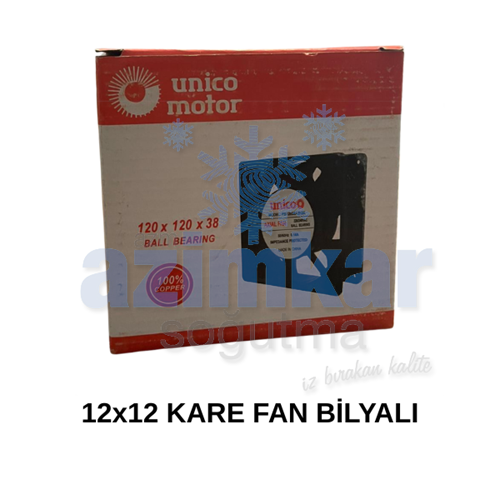 UNİCO KARE FAN MOTORU 12X12 220V BİLYALI